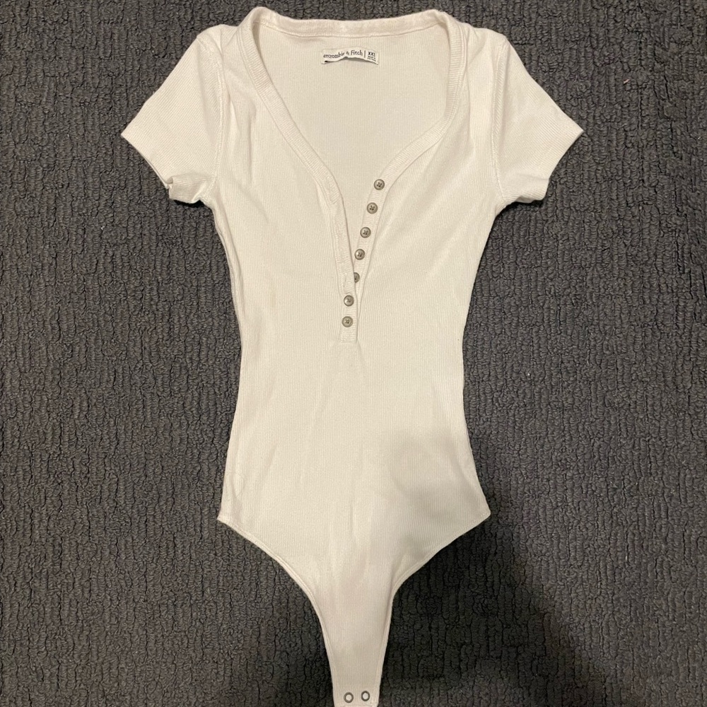 Abercrombie & Fitch white button up bodysuit